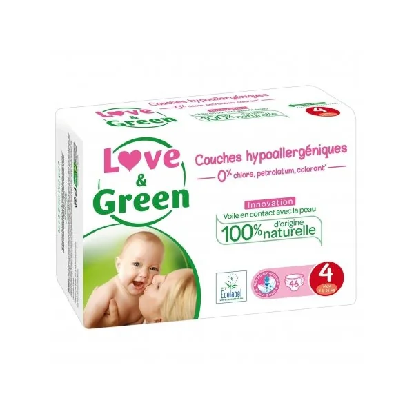 Love & Green Couches Hypoallergéniques Taille 4 - 46 couches