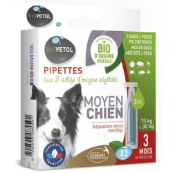 BIOVETOL Pipettes Antiparasitaire – Moyen Chien...