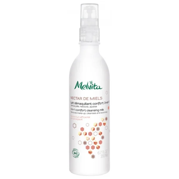 Melvita Nectar de Miels Lait Démaquillant Confort 3-en-1 Bio 200ML