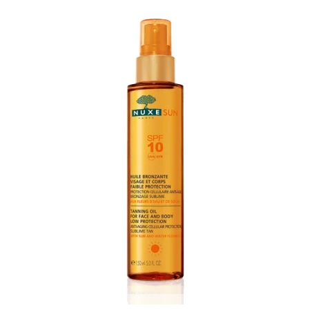 Nuxe sun huile bronzante visage et corps spf10 spray 150ml