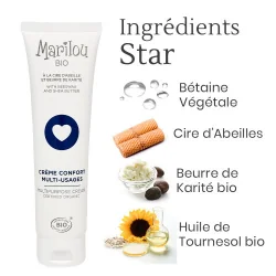 Marilou Crème Confort Multi-usages à la Cire d'Abeille et Beurre de Karité Bio 100ml