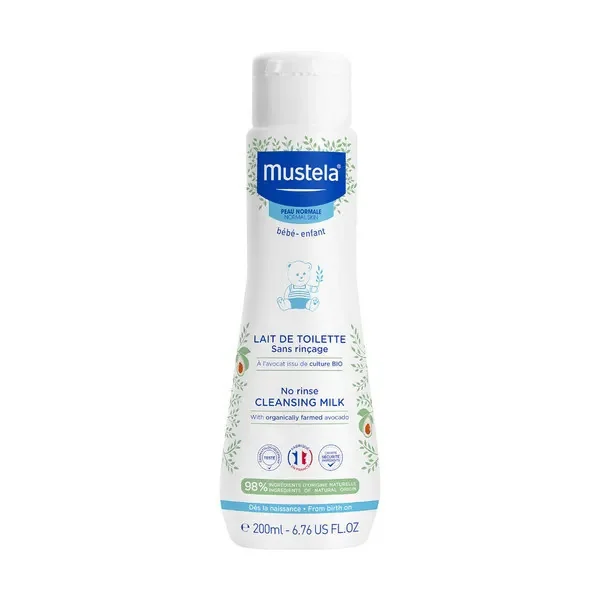 Mustela Lait de toilette sans rinçage à l'avocat bio 200ml