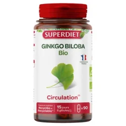 Superdiet ginkgo biloba bio pour la circulation 90 gélules