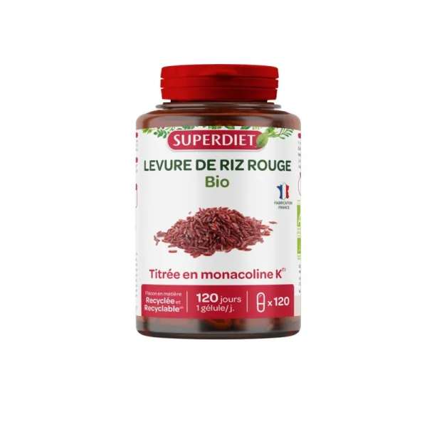 Superdiet Levure de riz rouge bio 120 gélules