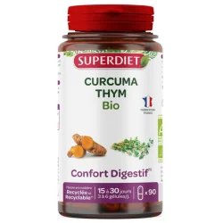 Superdiet Curcuma Thym Bio 90 gélules