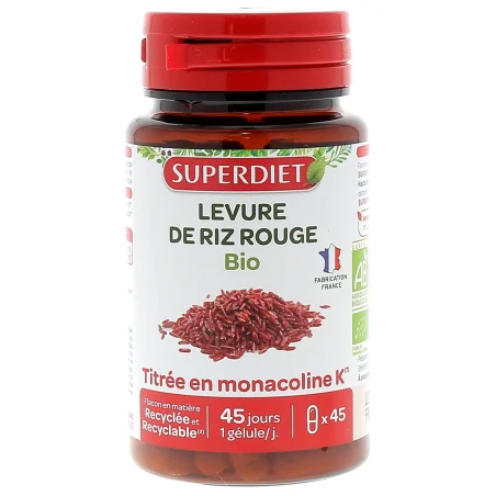 Superdiet Levure de riz rouge bio 45 gélules