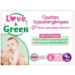 Love & Green Couches Hypoallergéniques Taille 4+ - 42 Pièces