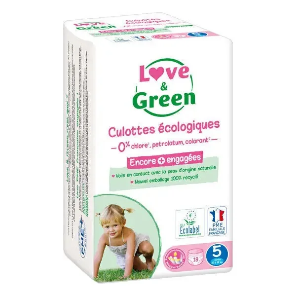 Love & Green Culottes Ecologiques Taille 5 - 18 Pièces
