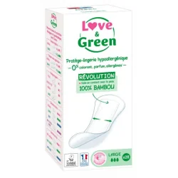 Love & Green Protège-lingerie Hypoallergénique Taille Large - 28 Pièces
