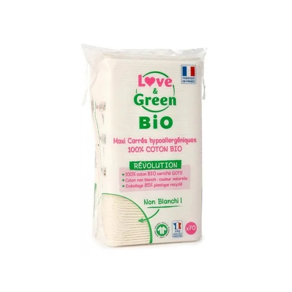 Love & Green Maxi Carrés Hypoallergéniques Revolution 70 Pièces