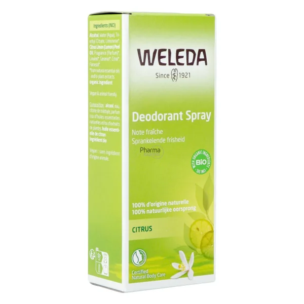 Weleda Deodorant Spray Note Fraiche Citrus 100ML