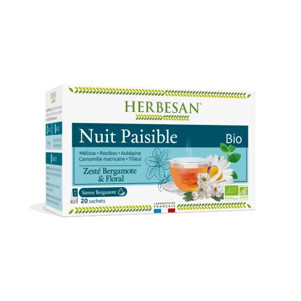 Herbesan Infusion Camomille – Nuit Paisible Bio 20 sachets