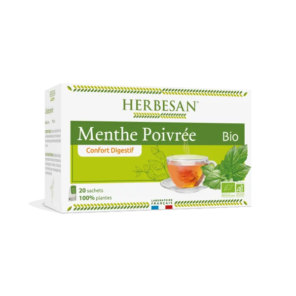 Herbesan Infusion Menthe poivrée – Confort digestif 20 sachets