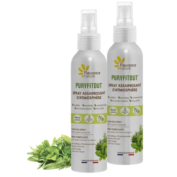 LOT DE 2X Fleurance nature Puryfitout Spray assainissant 200 ml