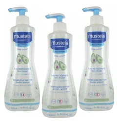 LOT DE 3X Mustela eau Nettoyante sans rinçage à l'avocat bio 500ml