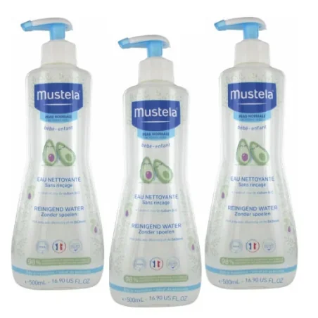 LOT DE 3X Mustela eau Nettoyante sans rinçage à l'avocat bio 500ml