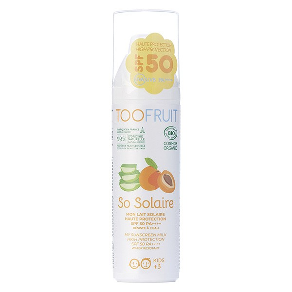 Toofruit So Solaire SPF50 Lait Solaire Abricot & Aloe Vera Enfants Bio - 100 ML