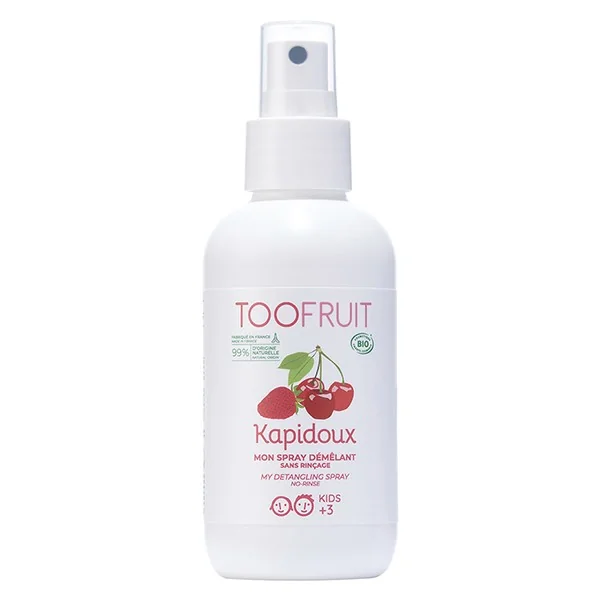 Toofruit Enfant Cheveux Kapidoux Spray Démêlant Fraise Cerise Bio 125ml