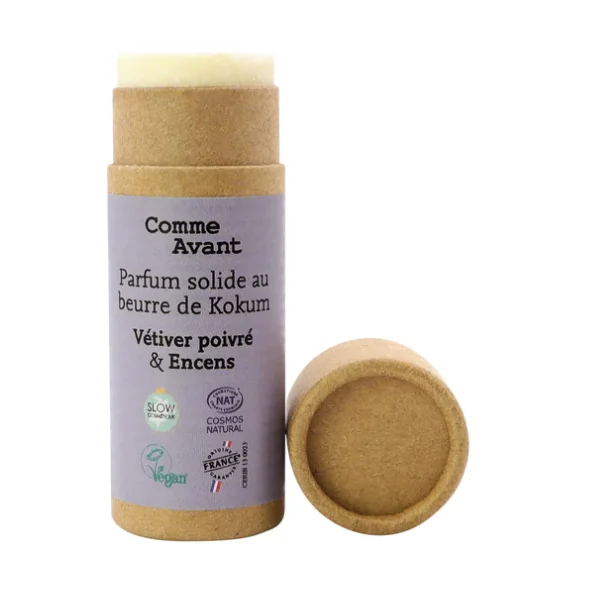 Comme avant Parfum solide vétivier poivré & Encens 20gr