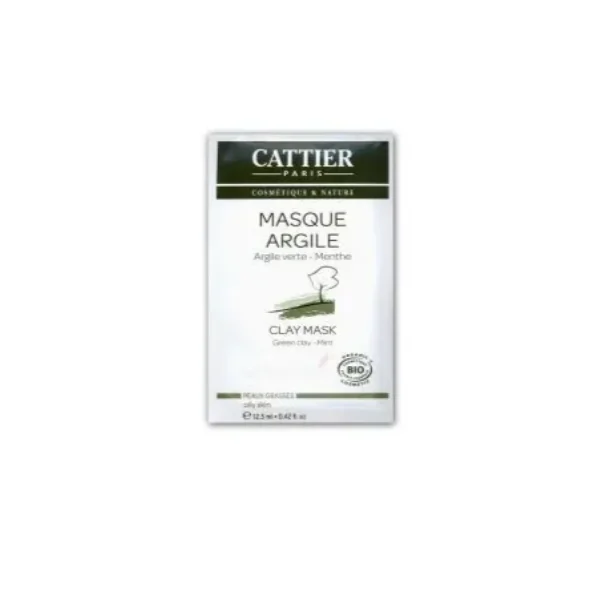 Cattier Masque Argile - argile verte - menthe 12,5ml