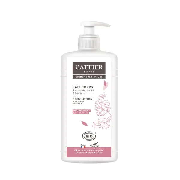 Cattier Lait Corps Beurre de Karité Et Geranium Bio 500ml