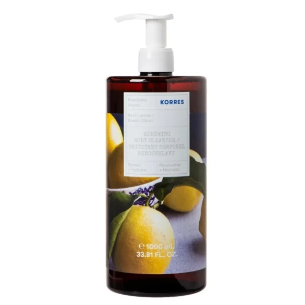 Korres Gel douche, Basilic citron 1l