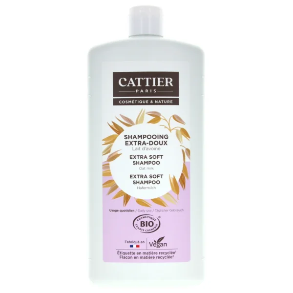 Cattier Shampooing Extra Doux Lait d'Avoine 1L