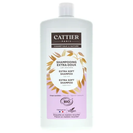 Cattier Shampooing Extra Doux Lait d'Avoine 1L