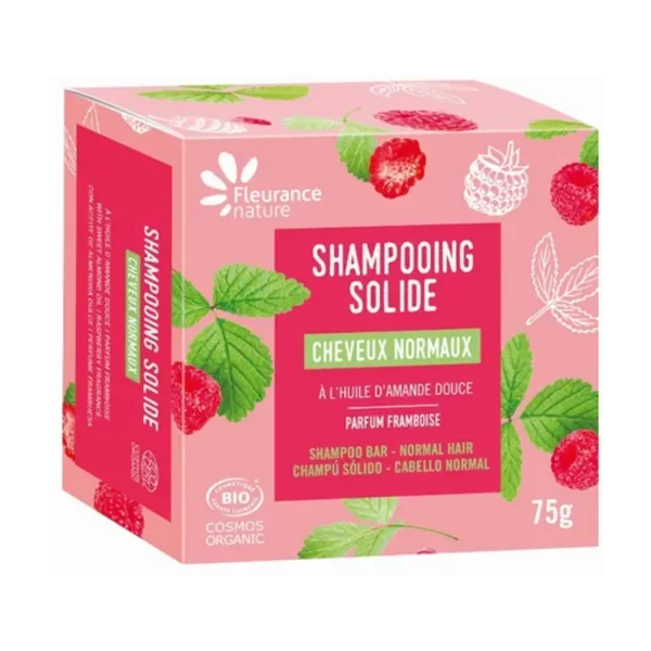 Fleurance Nature Shampooing solide Cheveux normaux Amande douce framboise