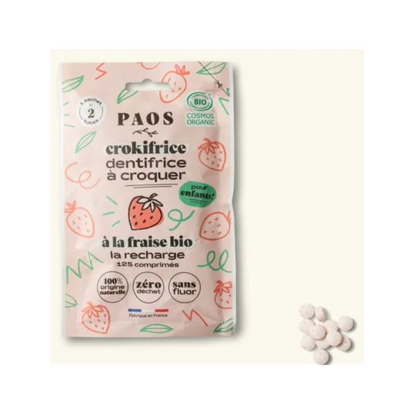 PAOS Recharge dentifrise fraise enfant