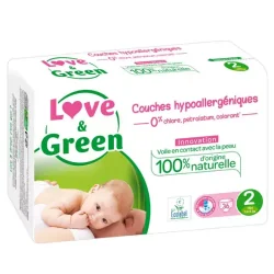 Love & Green Couches Hypoallergéniques Taille 2 - 36 couches