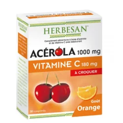 Herbesan Acérola Vitamine C – Goût Orange 30...