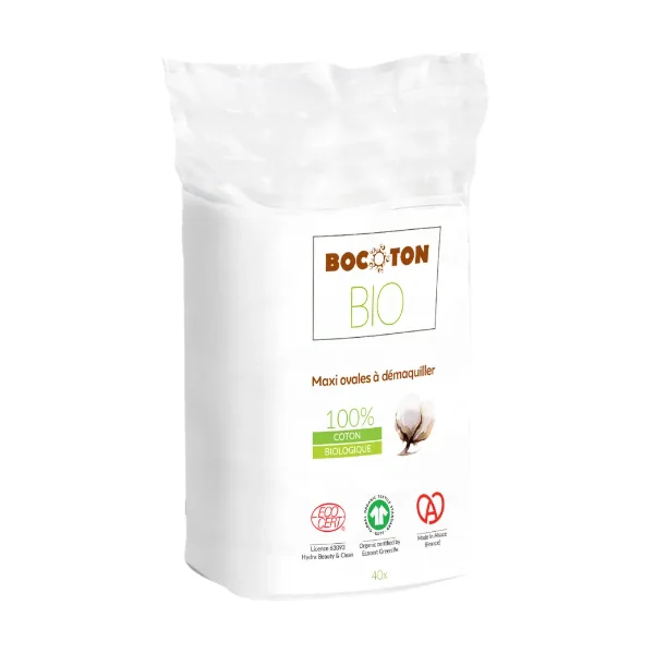 Bocoton Maxi Ovales à Démaquiller en Coton Bio x 40