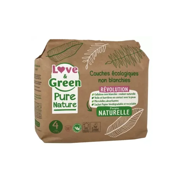 Love & Green Pure nature Taille 4 Maxi (7 à 14 kg) 38 Couches