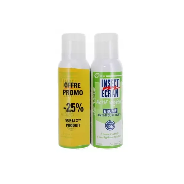 Insect Ecran Actif Végétal Brume Anti-Moustiques Lot de 2 x 100 ml