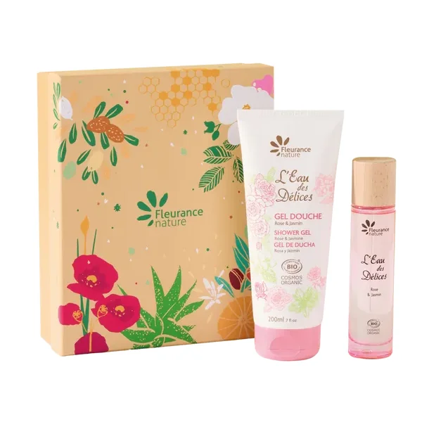 Fleurance Nature Coffret Cadeau L'Eau des Délices, Rose & Jasmin