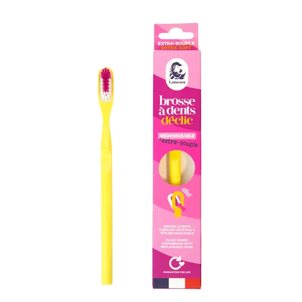 Lamazuna Brosse à dents extra souple rechargeable JAUNE