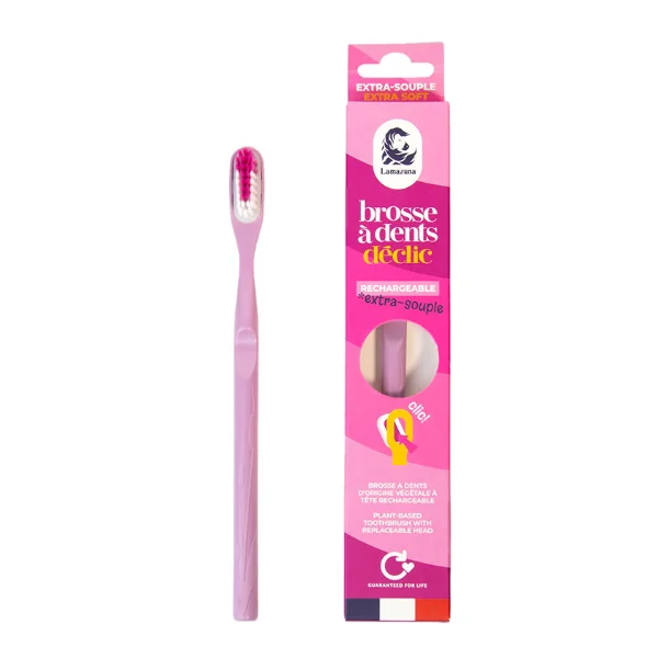 Lamazuna Brosse à dents extra souple rechargeable MAUVE