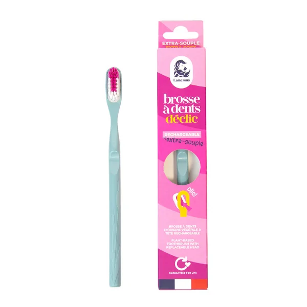 Lamazuna Brosse à dents extra souple rechargeable VERT D'EAU