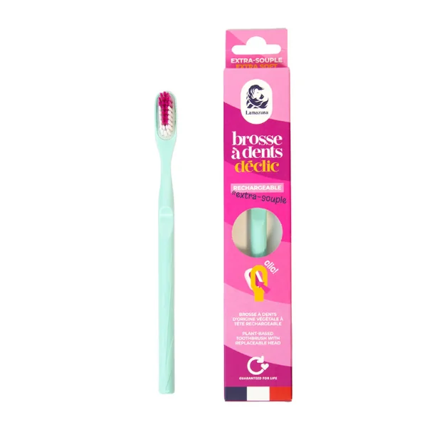 Lamazuna Brosse à dents extra souple rechargeable BLEU ORAGE