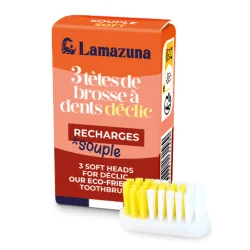 Lamazuna Recharge 3 têtes de brosse à dents - Souple