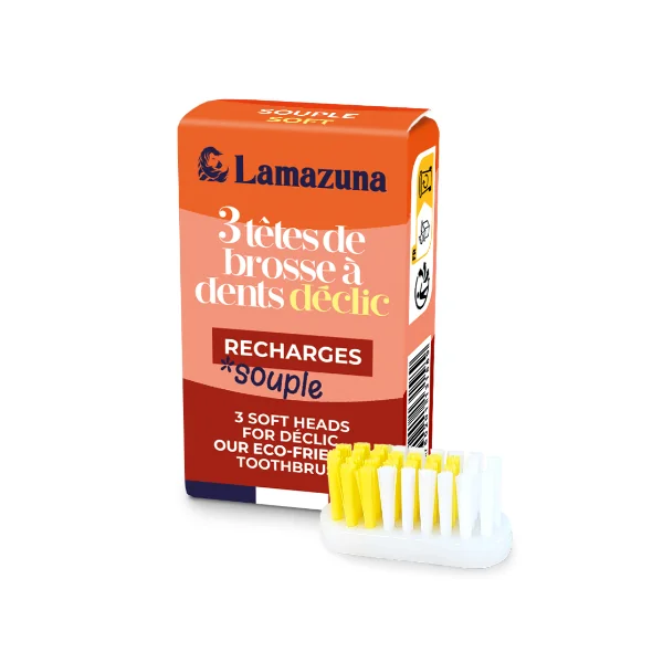 Lamazuna Recharge 3 têtes de brosse à dents - Souple