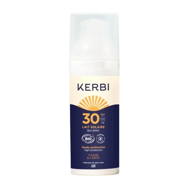 Kerbi Lait solaire Bio SPF30 Parfumée Adultes & Enfants dès 6 ans - 50 GR