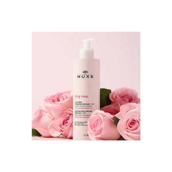 Nuxe Very Rose Lait Corps Hydratant Apaisant Éfficacité 24 H - 400 ML