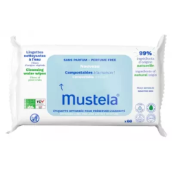 Mustela Lingettes Nettoyantes Compostables Sans...