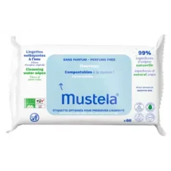 Mustela Lingettes Nettoyantes Compostables Sans...