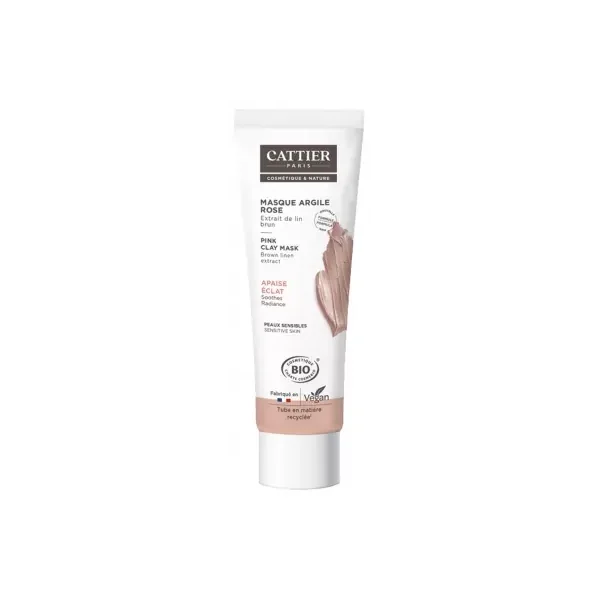 Cattier Masque Argile Rose Peaux Sensibles Bio - 100 ML