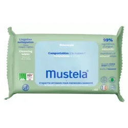 Mustela Lingettes Parfumées Compostables à la Maison - 60 lingettes