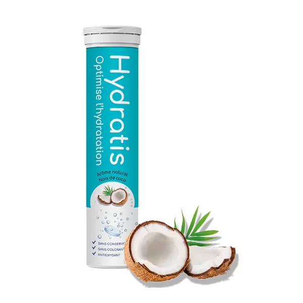 Hydratis Solution d'Hydratation Aux Sels Minéraux 20 Comprimés Effervescents - NOIX DE COCO