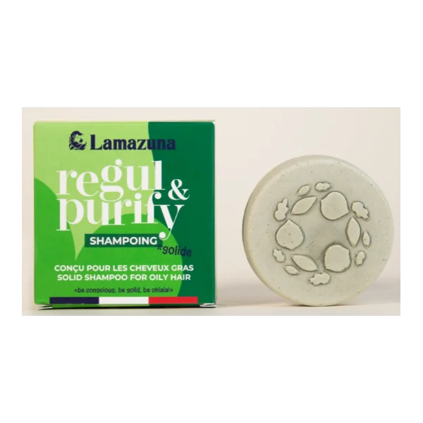 Lamazuna Shampoing Solide Spiruline & Argile Verte, 70 ml